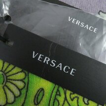 未使用品□VERSACE ヴェルサーチ 2020年製 A88643 カシミヤ100％ バロック アーガイル柄 薄手 セーター パープル系マルチカラー 50 伊製_画像9