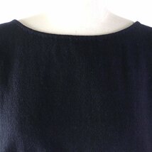 極美品 Khadi and Co カディー＆コー BESS NIELSEN カディ生地 クルーネック 長袖 超ロング ワンピース ネイビー S 正規品 レディース_画像4