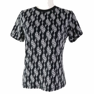 極美品◎HERMES エルメス 22SS 2E4600DG クリケティス コットン 半袖Ｔシャツ ブラック ホワイト 40 フランス製 正規品 レディース