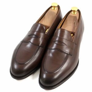  ultimate beautiful goods 0 Edward Green regular price 189200 jpy Piccadilly leather 184E last leather sole coin Loafer Brown 9 box * storage bag attaching Britain made 