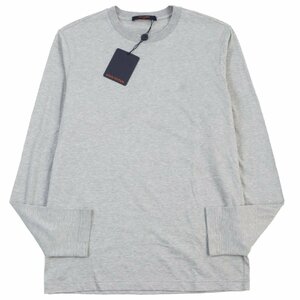 未使用品●LOUIS VUITTON ルイヴィトン 2018年製 LVサークルロゴ クルーネック 長袖Ｔシャツ カットソー グレー M 伊製 正規品 メンズ