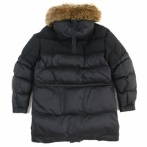 極美品△MONCLER モンクレール 2020年製 SABLETTES フェイクファー・フード・ロゴパッチ付き ダウンコート ブラック 2 国内正規品 メンズ_画像2