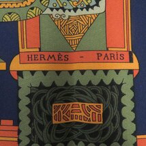 極美品□HERMES エルメス シルク100％ カレ90 ASTRES et SOLEILS 天体と太陽 スカーフ ストール ショール オレンジ系 仏製 レディース_画像9