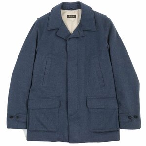 未使用品△Loro Piana ロロピアーナ FAE5631 ベビーカシミヤ ストームシステム レキシントン 中綿 ジャケット 比翼 ブルー系 S 伊製 メンズ