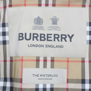 美品▼BURBERRY バーバリー THE WATERLOO 裏地ノバチェック柄 トレンチコート ベージュ 6 イングランド製 正規品 レディースの画像9