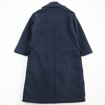 未使用品●HERMES エルメス 23AW ボヤージュ カシミヤ混 中綿入り オーバーサイズ ダブルブレスト ロングコート 青 46 伊製 正規品 メンズ_画像3