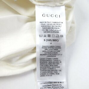 極美品★GUCCI グッチ 717422 コットン100％ バニープリント ロゴ入り クルーネック 半袖Ｔシャツ アイボリー S 伊製 正規品 レディースの画像8