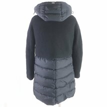 未使用品□Herno ヘルノ PI0822D ニット切替 フーデッド WZIP ダウンジャケット ダウンコート ブラック 40 イタリア製 正規品 レディース_画像3