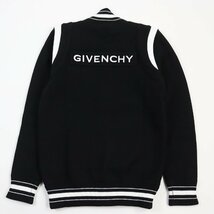 極美品●GIVENCHY ジバンシィ 20SS BM00D04Y1L ロゴパネル刺繍 ニットボンバージャケット スタジャン ブラック XS 正規品 メンズ_画像4