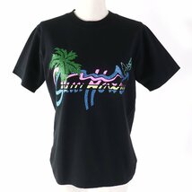 極美品△GUCCI グッチ 20AW 580762 コットン100％ HAWAII ラメプリント クルーネック 半袖Ｔシャツ ブラック XS 伊製 正規品 レディース_画像1