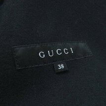 未使用品★GUCCI グッチ ウール100％ 襟元ラビットファー付 比翼仕立て ショートコート ブラック 38 イタリア製 レディース_画像9