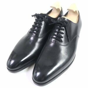 美品□John Lobb ジョンロブ SEATON 7000ラスト ホールカット プレーントゥ レザードレスシューズ ブラック 9 イングランド製 メンズ