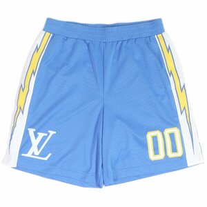 未使用品□LOUIS VUITTON ルイヴィトン 22SS 1A9SWL Sporty Jersey Short with Patch メッシュショートパンツ ライトブルー L 伊製 正規品