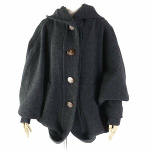  beautiful goods * Vivienne Westwood red label o-b button attaching do Le Mans sleeve poncho coat gray 2 made in Japan regular goods lady's 