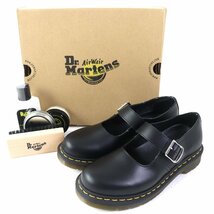 未使用品△Dr.Martens ドクターマーチン 5026 メリージェーン ストラップ付き レザーシューズ ブラック UK6 イタリア製 レディース_画像2