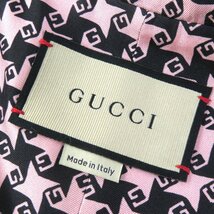 極美品△GUCCI グッチ 674323 ウール GGボタン 千鳥格子柄 裏地シルク100％ 九分袖 ハンドトゥース ジャケット ピンク 黒 40 伊製 正規品_画像7