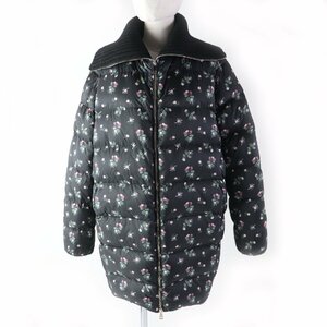 美品★MONCLER モンクレール LABURNUM ラバーナム カシミヤ混 花柄 ZIP UP ショールカラー ダウンコート マルチ 1 ブルガリア製 正規品