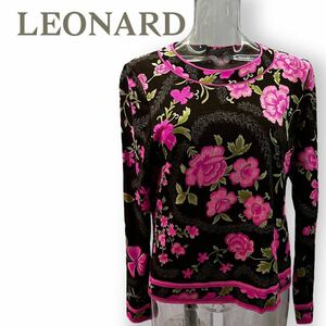 レオナール＊絹混 トップス カットソー＊サイズ・Ｌ〜＊LEONARD