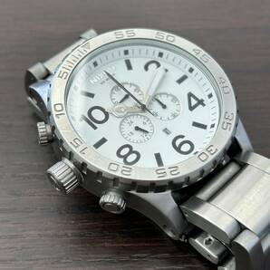 #6495【NIXON】ニクソン 腕時計 THE51-30 クロノグラフ ホワイト×シルバー メンズウォッチ 動作品の画像4