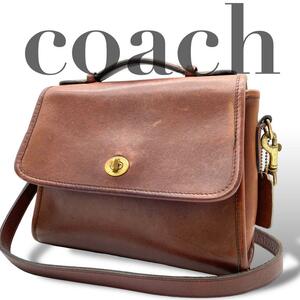 coach オールドコーチ 2way ショルダーバッグ ハンド ブラウン