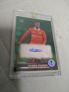 2022 -23 Stadium Club Chrome UEFA Green REFRACTOR AUTO 直筆サイン Kobbie Mainoo RC Auto 98/99 99枚限定 マンチェスターユナイテッド