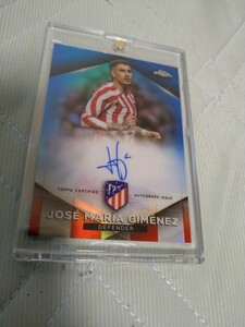 2022-23 Topps Atletico Madrid Chrome JOSE MARIA GIMENEZ BLUE REFRACTOR AUTO 直筆サイン 11/20 20枚限定