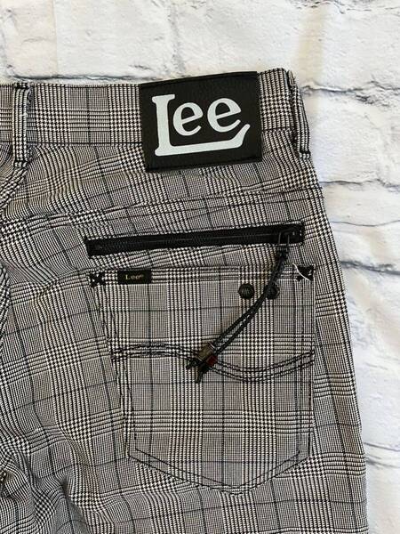 Lee リー フラップ&ZIPデザインチェック柄夏用アンクルジーンズ 32インチ中古