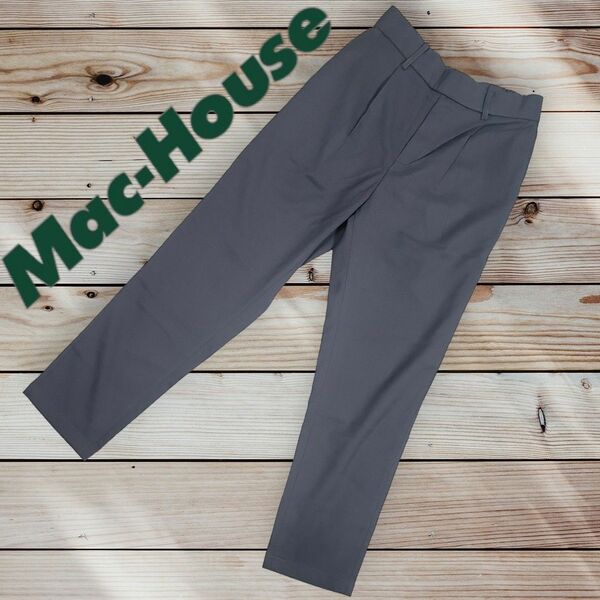◆新品・未使用◆ マックハウス NAVY レディース タック テーパード パンツ Lサイズ