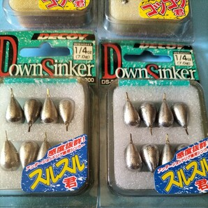 DECOY DOWN シンカー スルスル君7㌘８個入2個とDOWN シンカーコツコツ君1/32 9個入2個の計4枚セット在庫処分品。の画像5