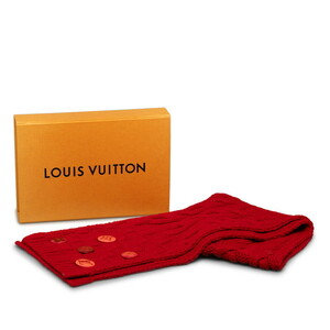 ルイ ヴィトン エシャルプ コンスタンス マフラー 400352 レッド ウール レディース LOUIS VUITTON 【中古】