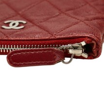 シャネル マトラッセ ココマーク コインケース 小銭入れ ワインレッド ラムスキン レザー レディース CHANEL 【中古】_画像5