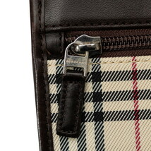 バーバリー ノバチェック 斜め掛け ショルダーバッグ ブラウン キャンバス レザー レディース BURBERRY 【中古】_画像5