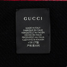 グッチ ロゴ リバーシブル マフラー レッド ブラック ウール メンズ GUCCI 【中古】_画像5