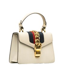 グッチ シルヴィ ミニ ハンドバッグ ショルダーバッグ 2WAY 470270 ホワイト レザー レディース GUCCI 【中古】_画像3