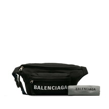 バレンシアガ ロゴ ボディバッグ ウエストバッグ ショルダーバッグ 530009 ブラック ナイロン レディース BALENCIAGA 【中古】_画像9