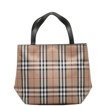 バーバリー ノバチェック ミニ ハンドバッグ ブラウン キャンバス レザー レディース BURBERRY 【中古】_画像3