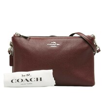 コーチ 斜め掛け ショルダーバッグ ワインレッド レザー レディース COACH 【中古】_画像8