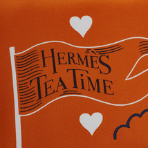 エルメス カレ70 Tea Time ティータイム スカーフ オレンジ マルチカラー シルク レディース HERMES 【中古】_画像3