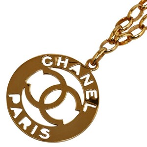 シャネル ビッグココマーク ネックレス ゴールド メッキ レディース CHANEL 【中古】