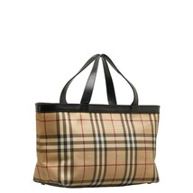 バーバリー ノバチェック ハンドバッグ ベージュ ブラック キャンバス レザー レディース BURBERRY 【中古】_画像2