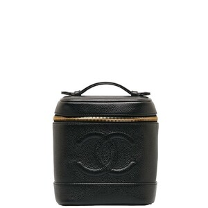 シャネル ココマーク バニティバッグ ハンドバッグ ブラック キャビアスキン レディース CHANEL 【中古】