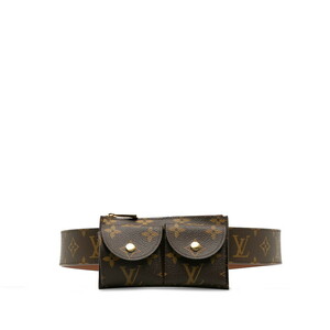  Louis Vuitton monogram celtuce -ru Duo body bag waist bag pouch M9836 Brown PVC leather [ used ]