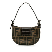 フェンディ ズッカ ミニクロワッサン ミニショルダーバッグ ブラウン キャンバス レザー レディース FENDI 【中古】_画像3