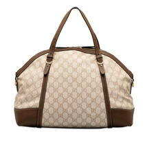 グッチ GGプラス ハンドバッグ ショルダーバッグ 2WAY 309614 アイボリー ブラウン PVC レザー レディース GUCCI 【中古】_画像4