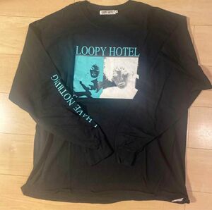 【LOOPY HOTEL】ロンT 黒　XL ルーピーホテル 長袖 ロングTシャツ