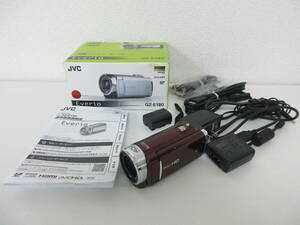 中古 ビデオカメラ JVC デジタルビデオカメラ Everio ハイビジョンメモリームービー GZ-E180-R ※通電のみ確認済 ／B