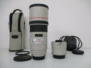 中古 レンズ CANON キャノン LENS EF 300mm 1:4L IS / EXTENDER エクステンダー EF 2X II ※動作未確認 ／A