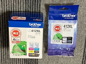 【送料無料】brother純正インクカートリッジ LC412XL-4PK 1箱　＋　LC412XLBK 1袋 ブラック 大容量ブラザー　テント