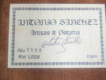 (B837) Antonio Sanchez #1008 トップ単板 ヴィンテージ クラシック ギター アコギ アントニオ・サンチェス マホガニー 松_画像9