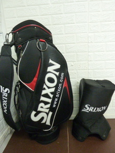 R811　SRIXON スリクソン　ダンロップ　キャディバッグ ゴルフバッグ 　フード付き　4分割　ブラック×レッド　golf　ゴルフ用品